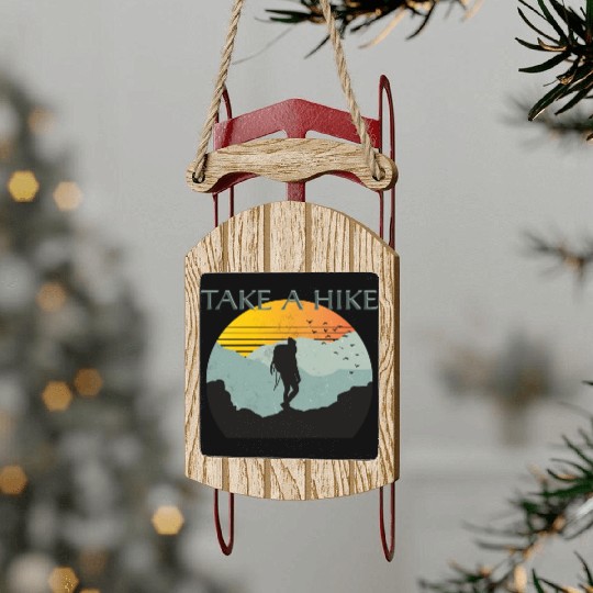 TAKE A HIKE Sled Ornaments