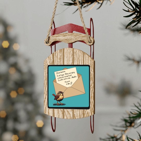Cute Little Angry Bird Design Sled Ornaments