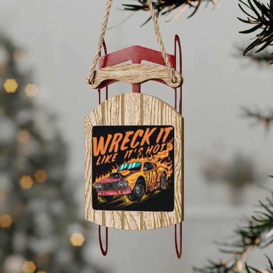 Demo Derby Demolition Derby Demolition Derby Lover Sled Ornaments