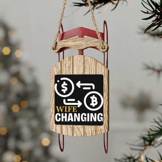 Black and Gold Wife Changing - Bitcoin Sled Ornaments