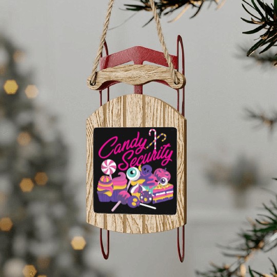 Candy Security Mom Dad Matching Birthday Costume Sled Ornaments