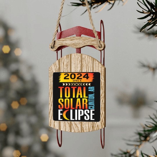 2024 April 8 Total Solar Eclipse Clinton AR Sled Ornaments