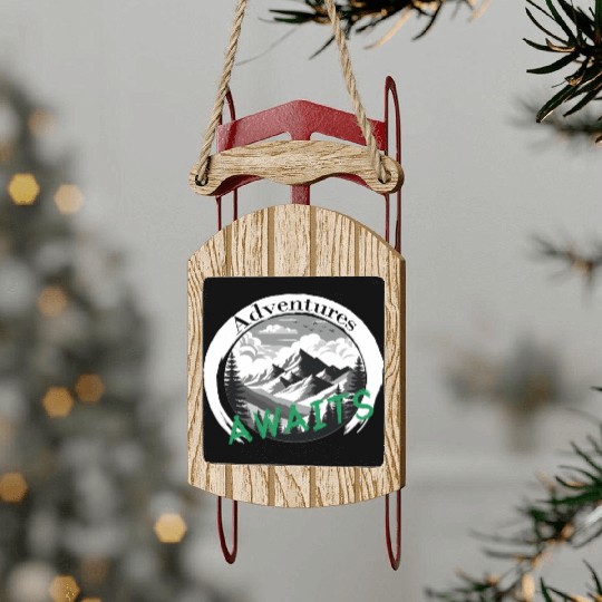 Adventures Awaits, Nature retreat Sled Ornaments