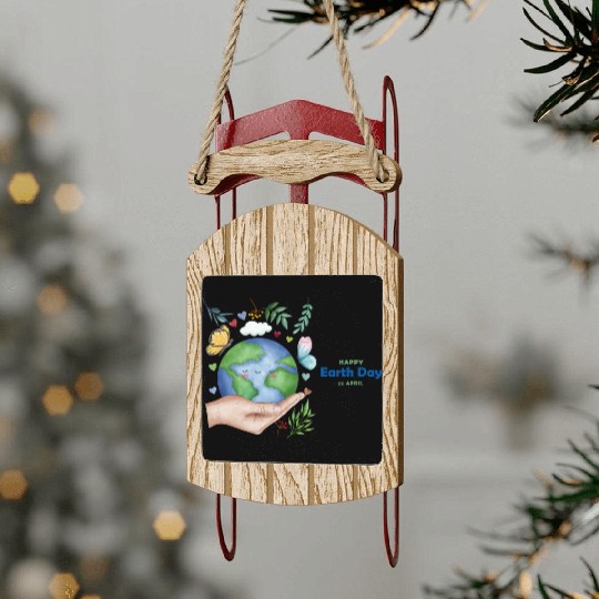 Earth Day Sled Ornaments