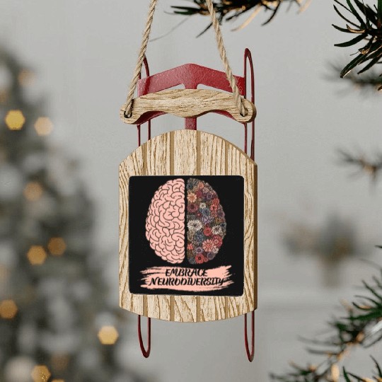 Embrace Neurodiversity Autism Awareness Sled Ornaments