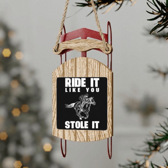 Funny Kentucky derby horse racing jockey Sled Ornaments