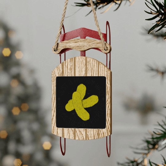 Funny Cute Pickle for Pickle Lover Gift ideas Sled Ornaments