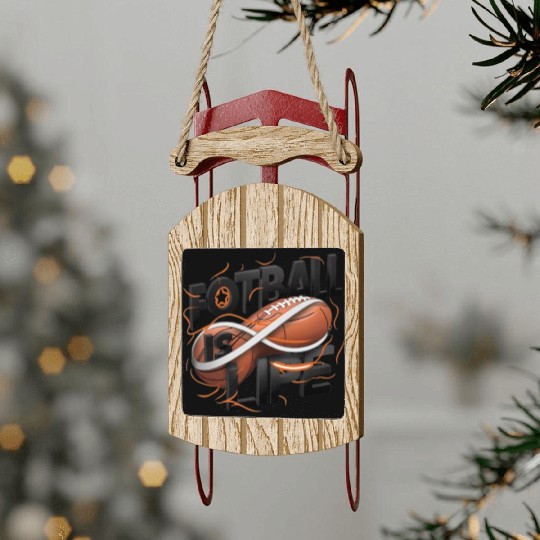 "Eternal Passion: Football is Life" Sled Ornaments