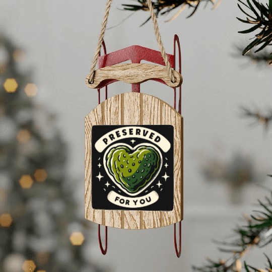 Pickle Lover Funny Pickle Dill pickle Pickled Sled Ornaments