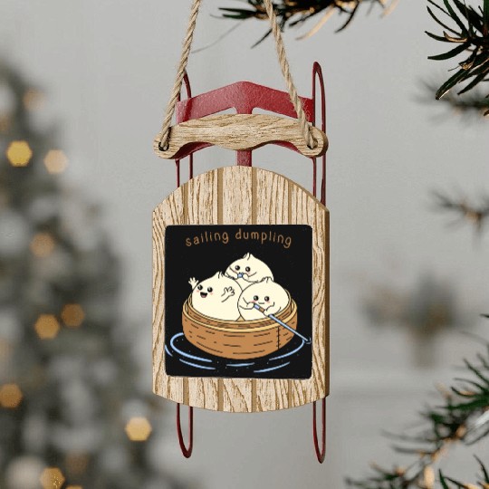 Happy Sailing Dumpling Sled Ornaments