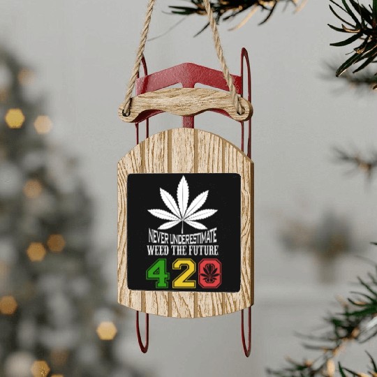 Chuckling 420 Future of Herb Weed Marijuana Design Sled Ornaments