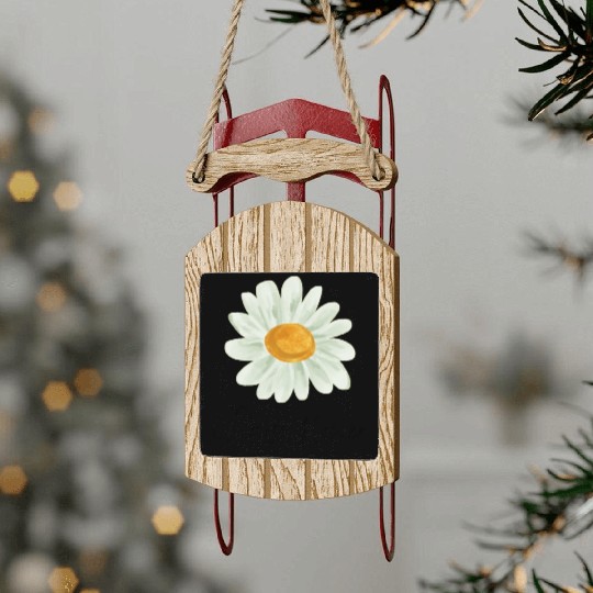 Aesthetic Spring Daisy Flower Sled Ornaments