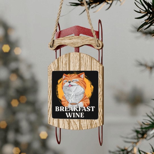 Breakfast Wine Coffee Lover Wine Lover Caffeine Ch Sled Ornaments