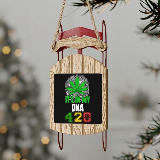 Slapstick 420 Herb In My DNA Weed Marijuana Design Sled Ornaments