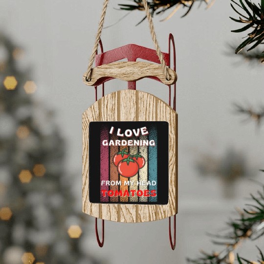 Vegetable Gardener, Gardening, Funny Pun Sled Ornaments