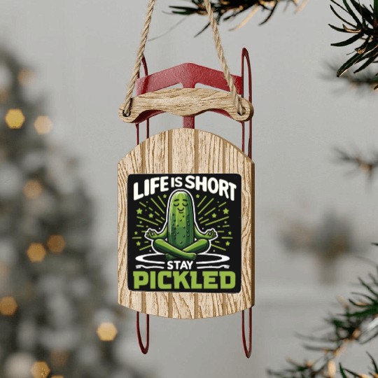Pickle Lover Funny Pickle Dill pickle Pickled Sled Ornaments
