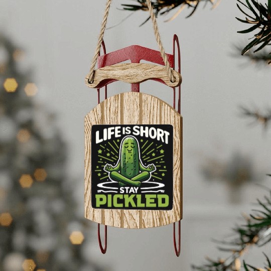 Pickle Lover Funny Pickle Dill pickle Pickled Sled Ornaments