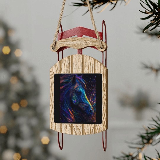 Bioluminescent horse Sled Ornaments