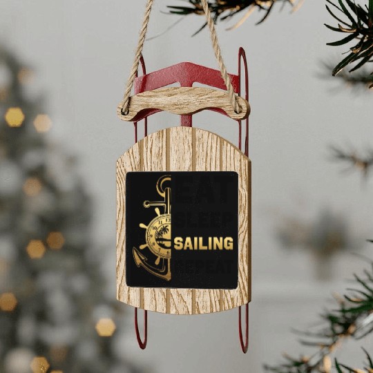 sailor seafarers mariners fun anchor lifestyle sun Sled Ornaments