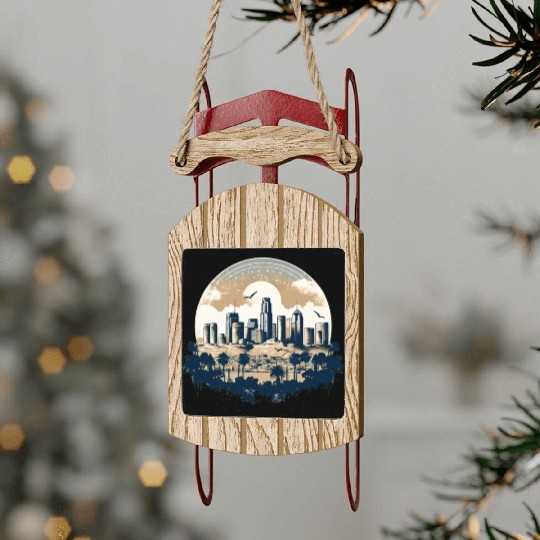 Los Angeles - City of Angels Sled Ornaments