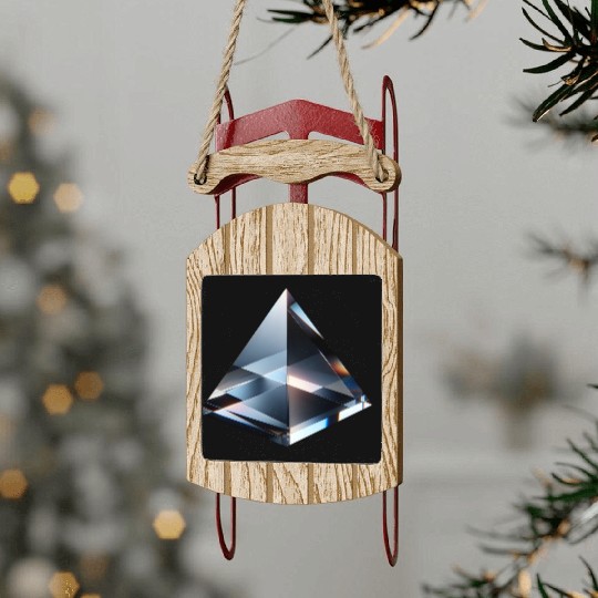 Reflective Glass Pyramid Sled Ornaments