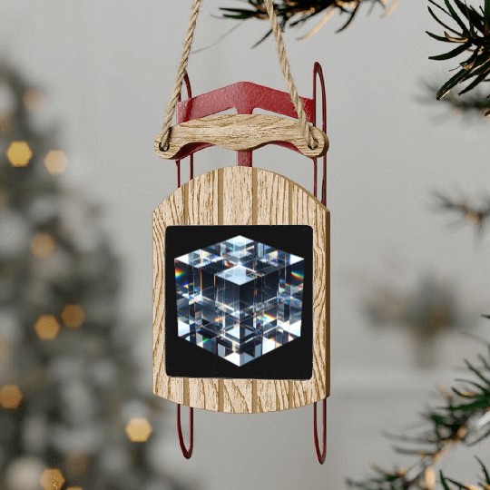 Abstract Crystal Cubes Sled Ornaments