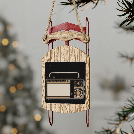 Classic tube radio Sled Ornaments