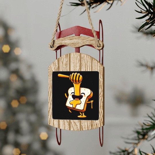 Toast with Honey Beekeeper Bee Honey Sled Ornaments
