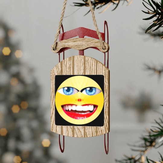 Smile Face Have a Nice Day Promote Happiness Joy Sled Ornaments