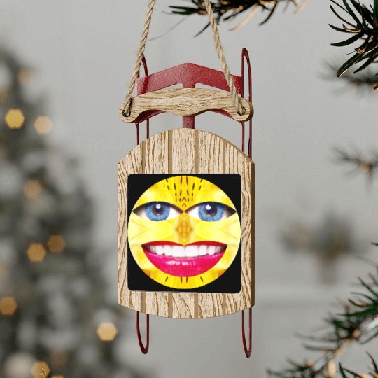 Smile Face Have a Nice Day Promote Happiness Joy Sled Ornaments