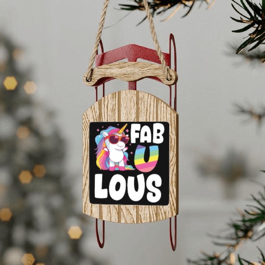 LGBTQ+ Unicorn Sled Ornaments