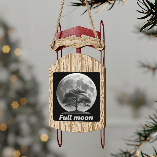 Full moon Sled Ornaments
