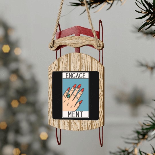 Engagement - Engaged Tarot Card - Wedding Proposal Sled Ornaments