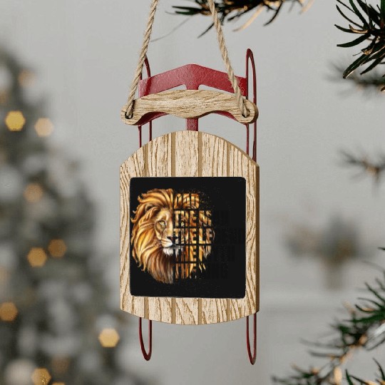 Dad The Man the Legend Lion Sled Ornaments