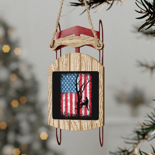American Flag Arborist Gift For Men Cool Tree Love Sled Ornaments