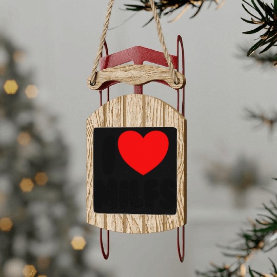 I Love MILFS Red Heart Love Hot Moms I Love MILFS Sled Ornaments