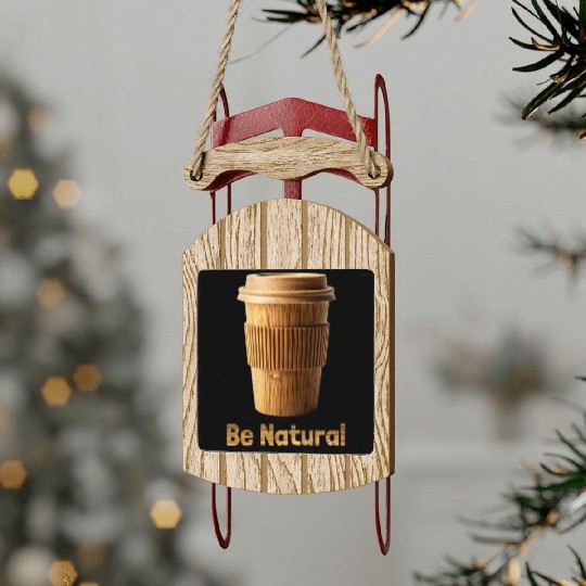 Be Natural, Bamboo Coffe Cup Sled Ornaments
