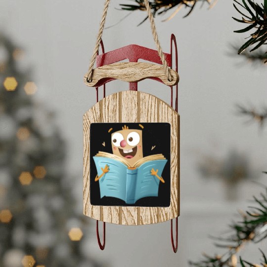 Happy Book Lover Reading Adventure Sled Ornaments