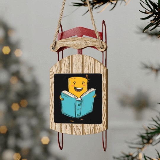 Happy Book Lover Reading Adventure Sled Ornaments