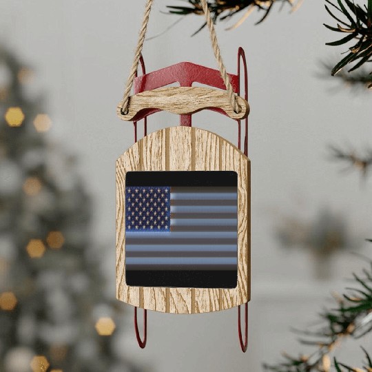 USA Flag with Space Stars & Stripes design Sled Ornaments