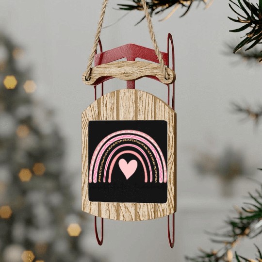 Substitute Teacher Boho Rainbow Back To School Sled Ornaments