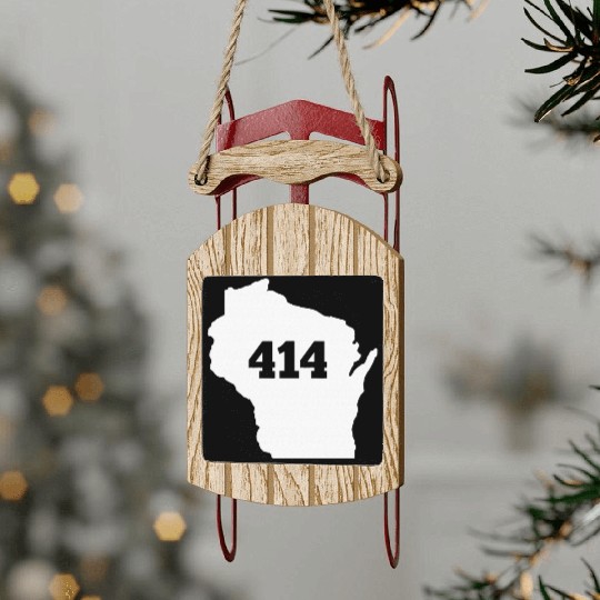 Wisconsin 414 Area Code Sled Ornaments