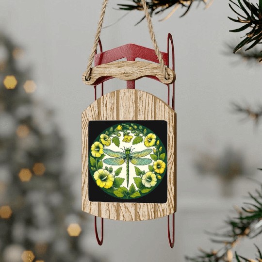 Green Dragonfly Sled Ornaments