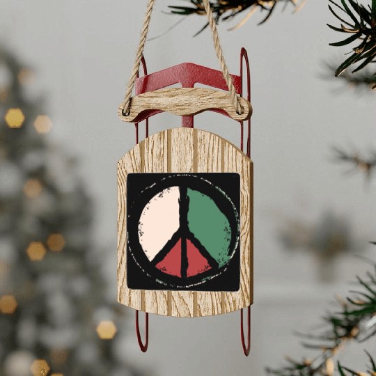 Free Palestine - Peace Symbol Sled Ornaments