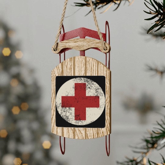 WW2 Combat Medic Symbol Sled Ornaments