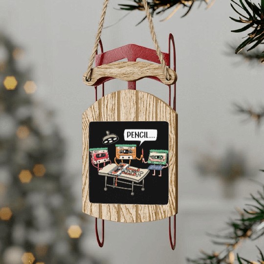 Cassette Tape 80s Music Lover Sled Ornaments