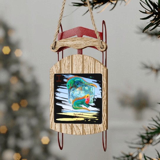 Unique Creative Cute I Alphabet Iguana Insect Ice Sled Ornaments