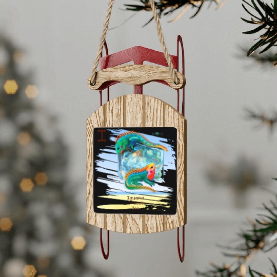 Unique Creative Cute I Alphabet Iguana Insect Ice Sled Ornaments