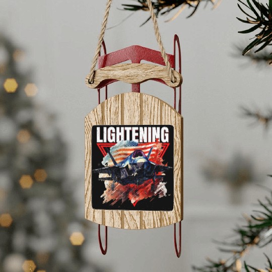 F35 Lightning Fighter Jet Plane Veteran Military Sled Ornaments