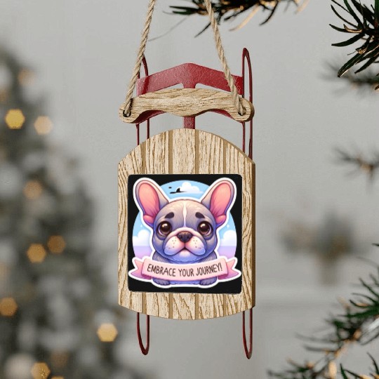 Embrace Your Journey: French Bulldog Motivational Sled Ornaments